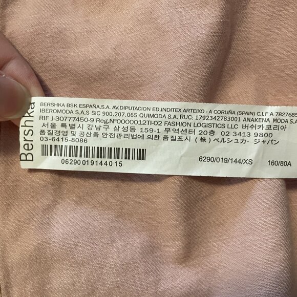 Bershka Denim Women’s Distressed Button Up Jean Jacket Size XS Light Pink EUC - Picture 6 of 6